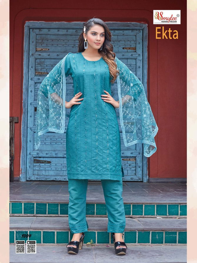 Smylee Ekta Fancy Ethnic Wear Heavy Rayon Ready Made Collection